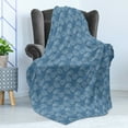 thumbnail image 4 of Marine Soft Flannel Fleece Blanket, Nautical Continuous Pattern of Outline Style Monochrome Sketchy Fish Motifs, Cozy Plush for Indoor and Outdoor Use, 50" x 60", Blue Grey and White, by Ambesonne, 4 of 5