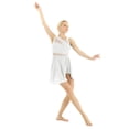 thumbnail image 2 of zdhoor Robe en Chiffon Asymétrique Lyrique pour Femmes Robe de Danse Ballet Contemporaine Performance Blanche S, 2 of 7