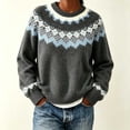thumbnail image 5 of Sweater for Women Fair Isle Sweater Crew Neck Long Sleeve Loose Fit Casual Pullover Top, 5 of 5