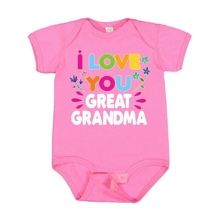 

Inktastic I Love You Great Grandma with Flowers Gift Baby Girl Bodysuit