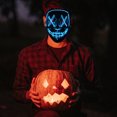 thumbnail image 2 of Máscara de payaso fantasma de Halloween máscara de luz LED de terror accesorios de vestir para fiesta festiva, 2 of 6