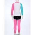thumbnail image 4 of Eandarui Girls/Boys Sun Protection Swimsuit 3 Piece Long Sleeve Rash Guard Shirts with Swim Shorts Pants White Pink L, 4 of 7