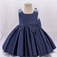 thumbnail image 3 of IDOPIP Flower Girls Bowknot Tutu Dress for Kids Baby Wedding Birthday Party Baptism Formal Dresses, 3 of 8