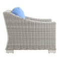 thumbnail image 5 of Modway Conway Outdoor Patio Wicker Rattan 2-Piece Armchair and Ottoman Set in Light Gray Light Blue, 5 of 10