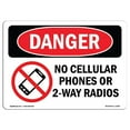 thumbnail image 1 of SignMission OS-DS-A-1824-L-1464 18 x 24 in. OSHA Danger Sign - No Cellular Phones or 2-Way Radios, 1 of 1