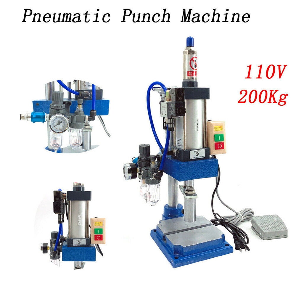 Pneumatic Punch Press Machine 110V 200Kg Desktop Punching Machine 0.40