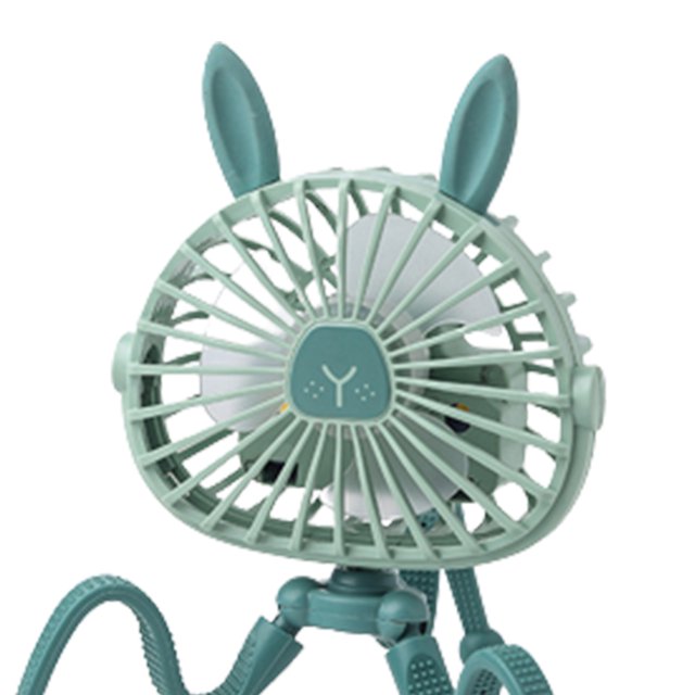 Ventilador De Cochecito Ventilador USB para cochecito 5V 2.5W Ventilador eléctrico Octopus Refrigeración silenciosa de 3 velocidades (A1 Verde) Libre de BPA