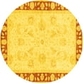 thumbnail image 1 of Ahgly Company Indoor Round Oriental Yellow Traditional Area Rugs, 5' Round, 1 of 4