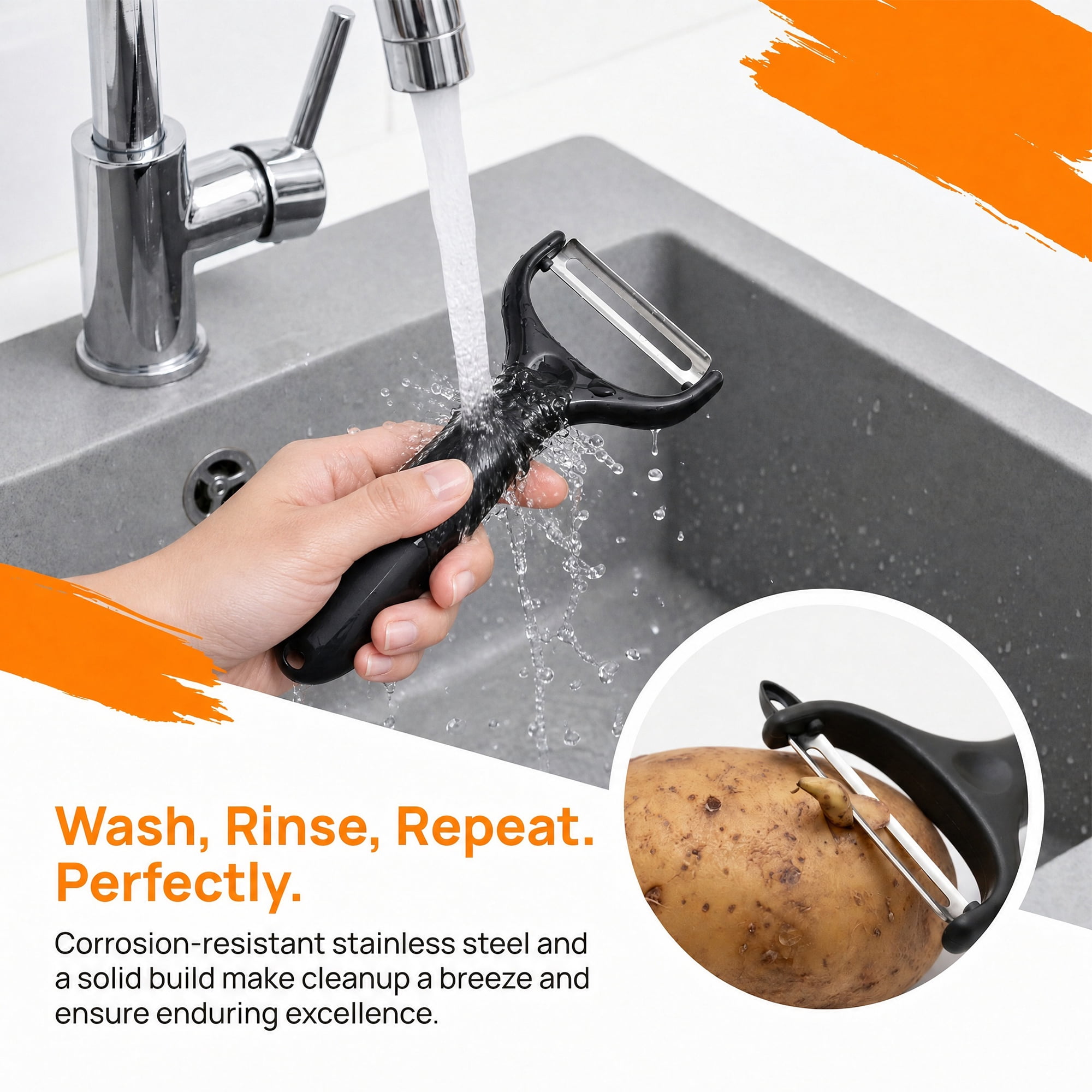Unique Bargains Plastic Vegetable Peeler with Ergonomic Handle Black 5.9x2.4x0.6 inch