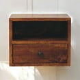 thumbnail image 2 of Artisan Furniture Solid Wood Solis 1-Drawer Chestnut Wall Mounted Nightstand, 2 of 11