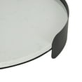thumbnail image 4 of DecMode 16" x 16" White Marble Round Tray with Black Metal Frame, 1-Piece, 4 of 9