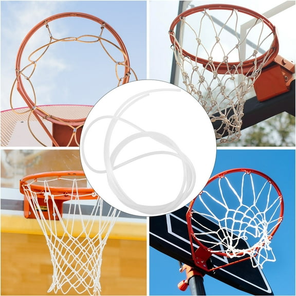 OUNONA Nylon Basketball Net Threading Line White for Outdoor and Indoor Use, Replacement Hoop Accessory