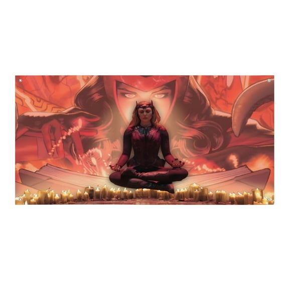 Scarlet Witch Wanda Maximoff-Theme Backdrops Banner Birthday Party Decor Supplies Personalized Party Backdrop Decoration,5x3ft（150x90cm）