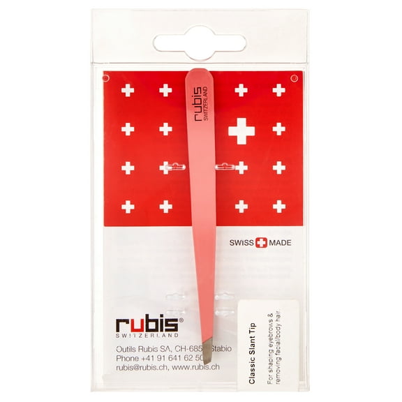 Rubis Classic Slanted Tip Tweezer, Pink