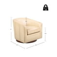 thumbnail image 5 of Sorella Genuine Leather Swivel Chair – Modern Barrel Accent Chair with Wooden Base & Plush Cushioning, 5 of 6