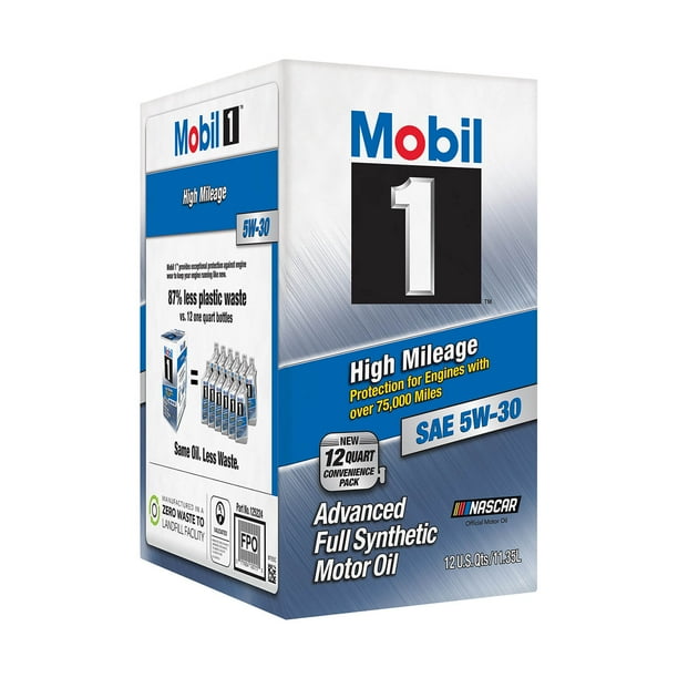 Mobil 1 High Mileage Full Synthetic Motor Oil 5W30, 12 Quart Walmart