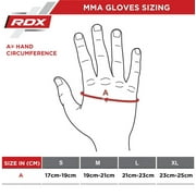 RDX MMA Boxing Gloves Grappling Sparring, Pre-Curved Martial Arts Mitts, Ventilated Palm, Maya Hide Leather KARA, Black, Large