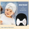thumbnail image 5 of Sonducket Gorros de bebé con lazo, gorros para recién nacidos, regalos de cumpleaños, accesorios cómodos para niños pequeños, suministros de Sombreros nudo blanco negro Sonducket AP009361-23B, 5 of 5