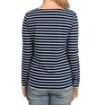 thumbnail image 3 of Blouses for Women Dressy Casual Striped Color Block Long Sleeved Crewneck Pullover Tunics Stretch Comfy Classic Fit Tee Blouses, 3 of 5