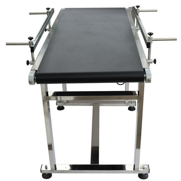 1.2M Conveyor Black Belt Double Guardrail Stainless Steel Commercial 110V 120W