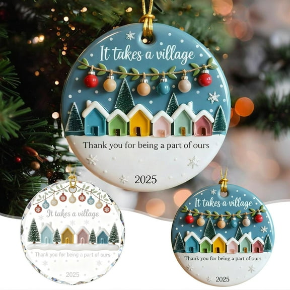 2025 "Neighbor" Themed Christmas Hanging Ornament - Festive Pendant for Christmas Tree, Home Decor, Friendly Neighborhood Design, Durable Material, Perfect for Holiday Gifting & Decor, 3.15*3.15in, A
