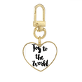 thumbnail image 1 of Alegria para el mundo quote Style Llavero de metal en forma de corazón dorado, 1 of 3