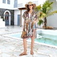 thumbnail image 6 of BZSMCE Women Creatively Feline and Canine Friends Print Beach Cover-ups Size:S-2XL, 6 of 7