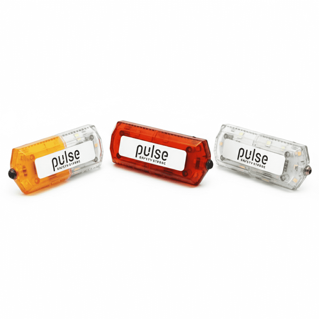 Pulse USB Rechargeable LED Safety Strobe Light, Clip-On Personal Flashlight
