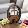 thumbnail image 6 of Wooden Easter Craft Decor – 13cm "He is Risen" Cross & Empty Tomb Ornament, Religious Easter Tabletop Shelf Decor for Home Church, 6 of 8