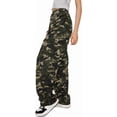 thumbnail image 3 of Camo Pants Women High Waisted Wide Leg Casual Camoflage Cargo Pants Baggy Elastic Waist Straight Jeans Trousers, 3 of 9