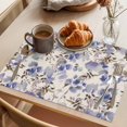 thumbnail image 3 of Placemat Set of 6 Purple Flowers Leaves Placemats for Dining Table Watercolor Spring Floral Plant Washable Table Mats for Kitchen and Party Decor Indoor & Outdoor Use, 3 of 8