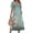 Dark Green, variant on Ladies' Floral Printed Short Sleeve Round Neck Casual Dress - Fashion Summer Dress with Bloom Pattern for Women, Comfort Fit, Versatile for Party, Beach, and Daily Outfit,Blue,S