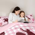 thumbnail image 4 of Feelyou Western Cowgirl Twin Bedding Sets 7pcs, Pink Buffalo Plaid Bedding Comforter Set, 4 of 8