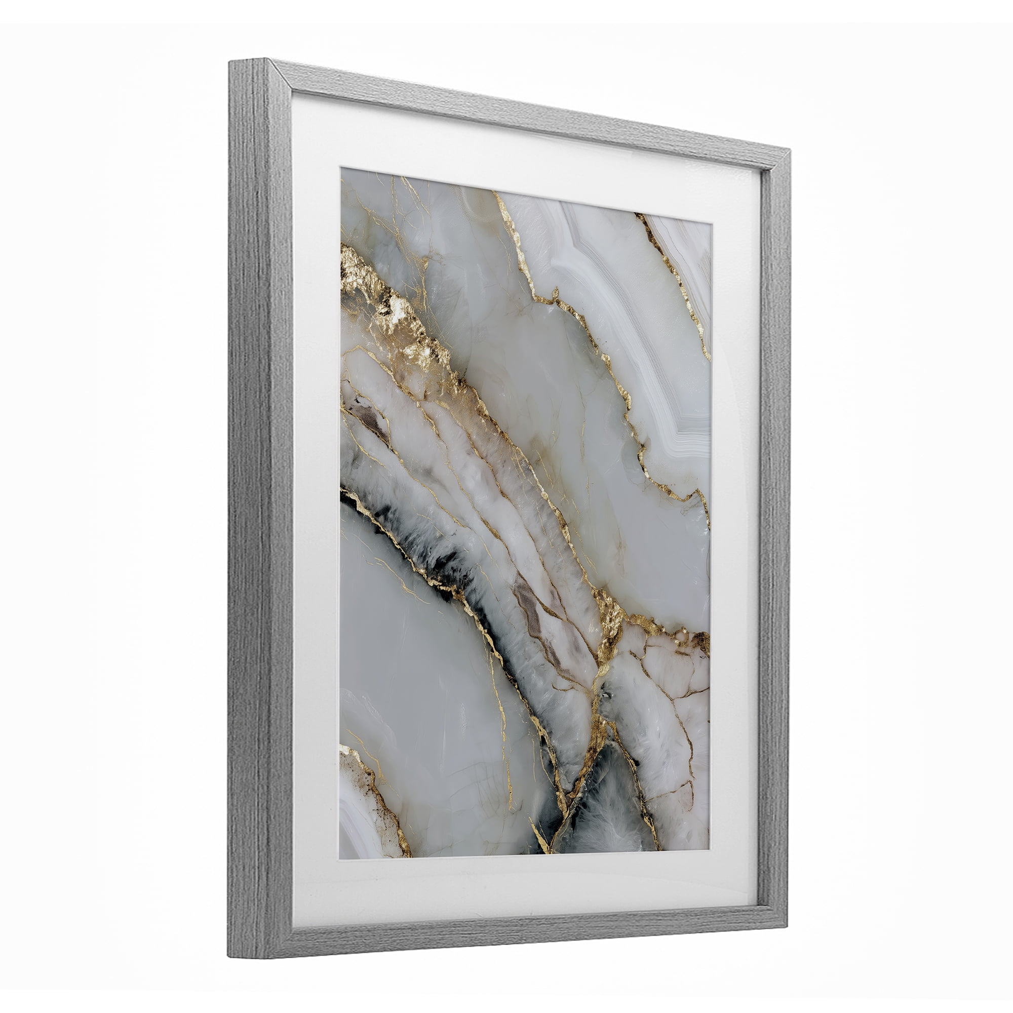 Stupell Industries Glinting Abyss Geode Gray Framed Print Under Glass, design by Svetlana Aleynikova