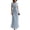 19# Light Blue, variant on A Line Pleated V Neck Bridesmaid Dress for Wedding Sleeveless Split Chiffon Long Formal Party Gown Black L