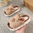 thumbnail image 2 of Ccpelsie Slippers for Boys Girls Home Cotton Slippers Non-Slip Warm Little Kids Slippers(Brown,9), 2 of 7