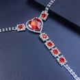 thumbnail image 5 of Rhinestone Panties Thong Summer Beach Bikini Body Chain Crystal Heart Pendant Waist Belly Chain for Women, 5 of 7