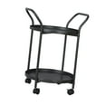 thumbnail image 4 of yotijay 2 Tier Round Side Table Metal 2 Tier Serving Trolley with Wheels for ,Office black, 4 of 9
