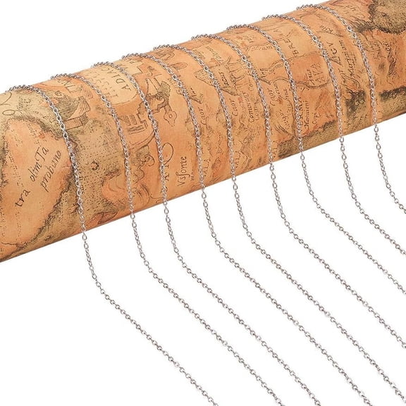 10yards 304 Stainless Steel Twisted Curb Chains Cable Necklace Chains with Spool for Jewelry Making