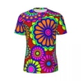 thumbnail image 5 of Colorful Flower Power T Shirt Male Retro Style Hippy Aesthetic Sports T-Shirts Summer Hara, 5 of 5