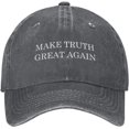 thumbnail image 1 of Make Truth Great Again Hat Vintage Washed Distressed Baseball Cap Golf Dad Hat for Men Women, 1 of 8