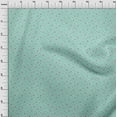 thumbnail image 3 of oneOone Organic Cotton Voile Fabric Blue & Peach Flower Floral Print Sewing Fabric BTY 42 Inch Wide, 3 of 4