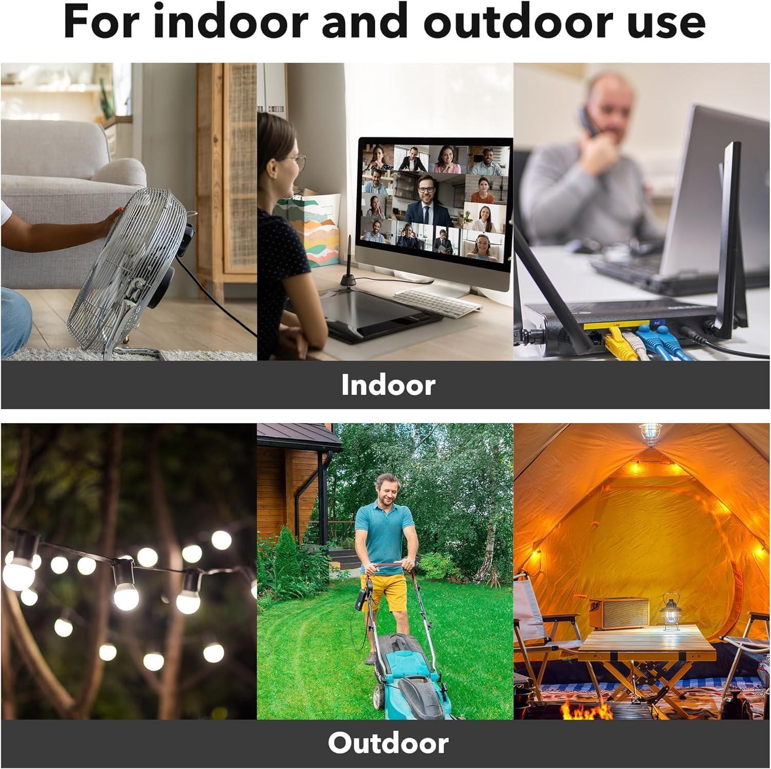 BN-LINK 12 Ft Outdoor Extension Cord 3-Prong Grounded photo 8