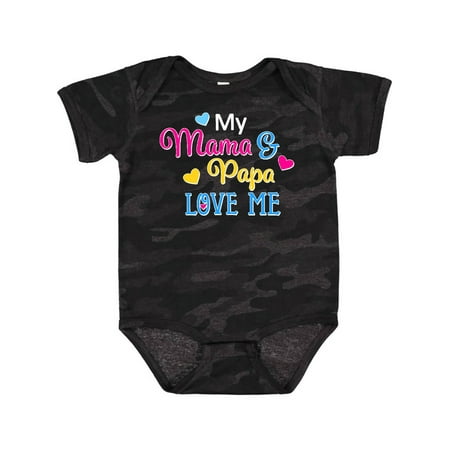 

Inktastic My Mama and Papa Love me with Hearts Gift Baby Boy or Baby Girl Bodysuit