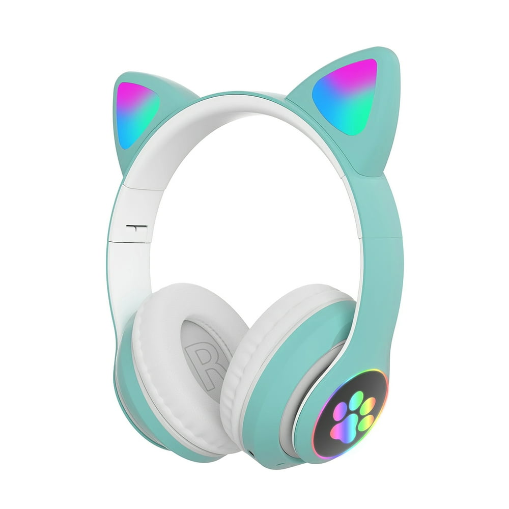 400mAh Bluetooth 5.0 Cute Cat Ear Headphones Foldable Kitten Gaming