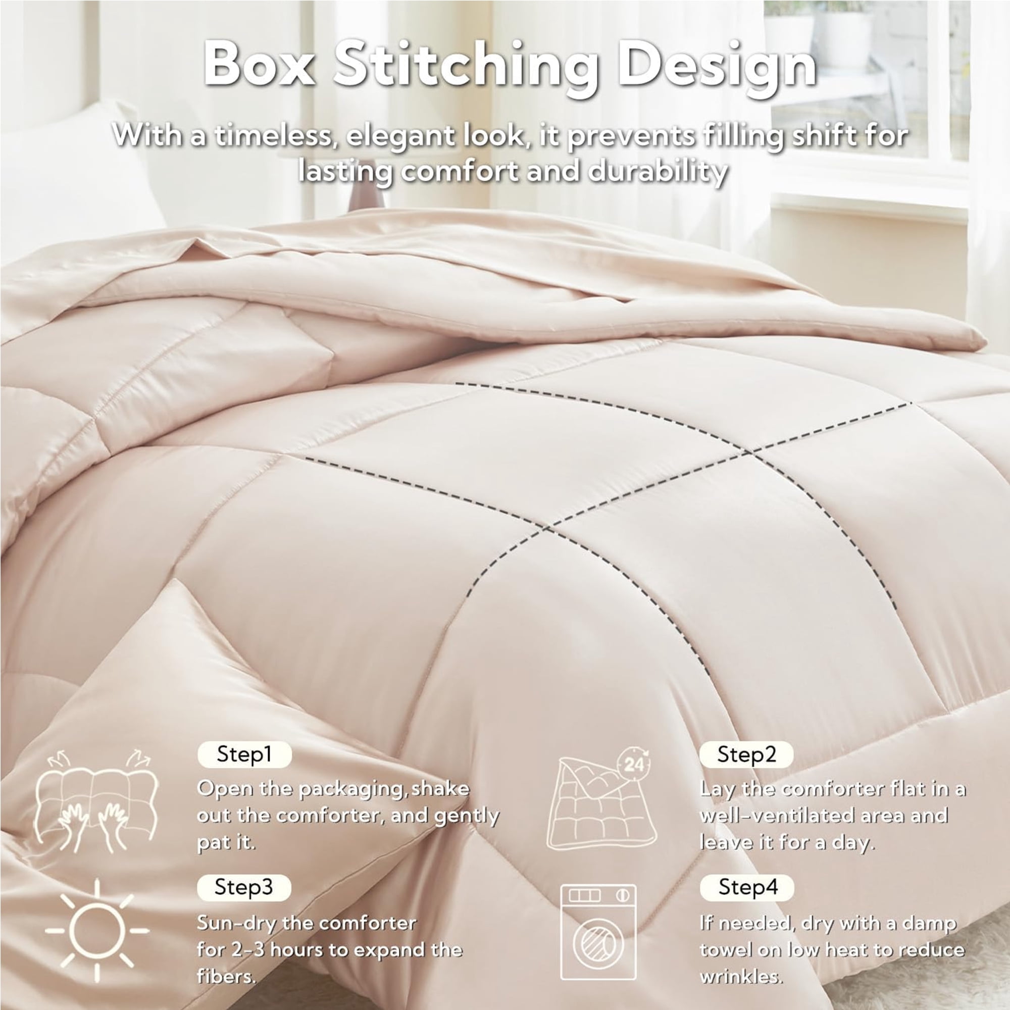 MR&HM Reversible Satin Microfiber Comforter 3 Pieces Full Size, Beige Full Comforter Set for All Seasons, Silky Soft Satin Comforter for Hair and Skin, with Satin Pillowcases Set of 2