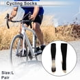 thumbnail image 2 of Calcetines de ciclismo Unique Bargains que absorben el sudor, calcetines para bicicleta al aire libre, negros y beige, tamaño L, neutros y universales, 1 par, 2 of 7