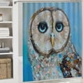 thumbnail image 6 of Orinice Owl Blue Eyes Brown Beak Bathroom Decor Set with Hooks | Colorful Luxurious Polyester Fabric Shower Curtain Set 60x72, 6 of 7
