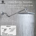 thumbnail image 3 of Rain Shower Head, 8'' High Pressure Rainfall Square Showerhead with 15'' Shower Head Extension Arm, 304 Stainless Steel, 3 of 8