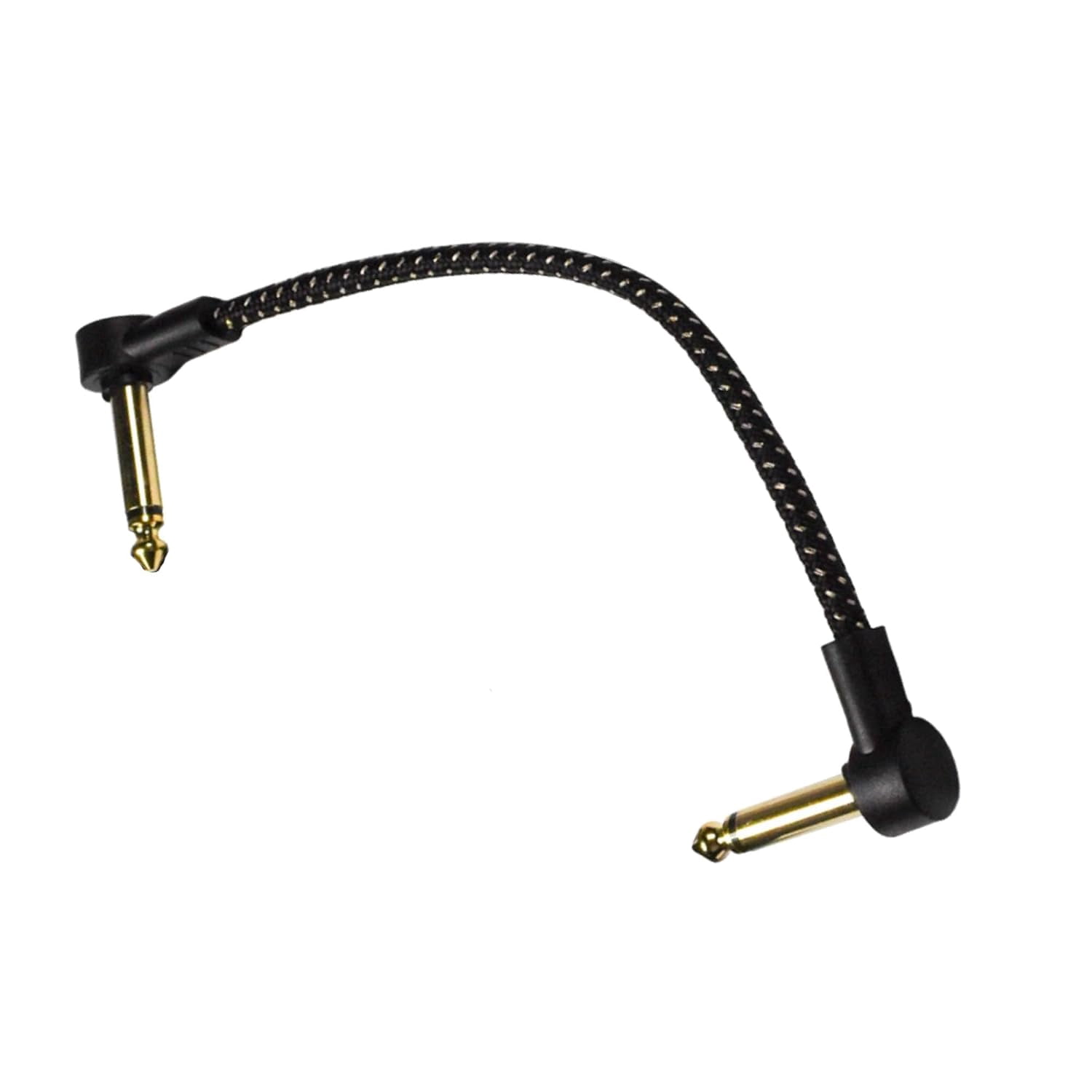 HQRP 6-Pack 1/4 Inch TS Instrument Cable Bass AMP Cord, 6 in Effect Pedal Cable for Electric, Bass Guitar, Electric Mandolin, Pro Audio, Right Angle to Right Angle, 6.35mm Male Jack Stereo Audio Cord